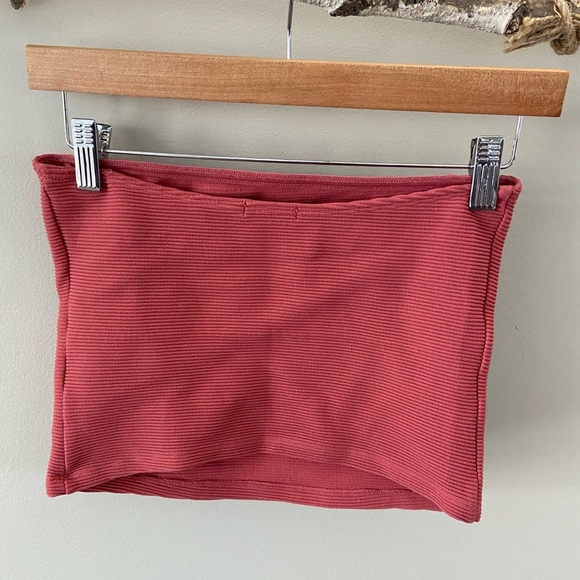 Dynamite Ribbed Y2K Pink Strapless Bandeau - Picture 4 of 4